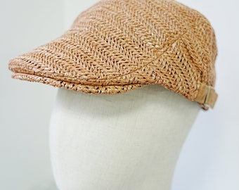 Berretti piatti di paglia vintage, berretti irlandesi, cappelli di paglia traspiranti estivi, cappello con paraocchi per uomo, regalo perfetto per nonno o padre