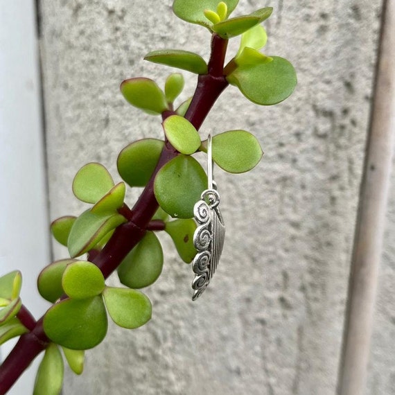 925 sterling silver earrings type rounded ethnic … - image 2