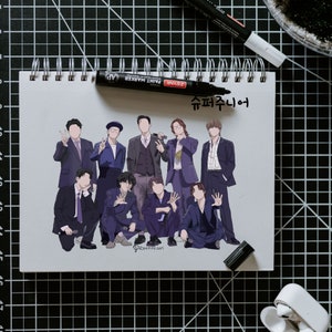 Super Junior Printable Digital Wall Art, Fanart Digital Download, Aesthetic Kpop Decoration