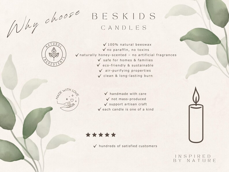 Naturalna świeca z wosku pszczelego Świerk | Ręcznie robiona ekologiczna świeca Slow Living Decor | Beskidy zdjęcie 9
