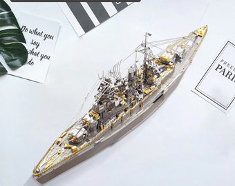 Nagato-Klasse Schlachtschiff Piececool 3D Metall Puzzle-Modellbau Kits, Jigsaw Spielzeug Spaß und herausfordernde Aktivität für Erwachsene und Jugendliche Geschenk-Set