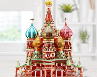 3D Metal Puzzle of St Basil's Cathedral Mini Model for Kids and Adults, DIY Assemble 3D Model Kits for Fun Family Activity and Gift Idea