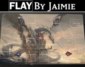 YGO Playmat Cyber Dragon Infinity with Free Carry Bag | Premium Fabric Custom Duel TCG Mat | Multiple Personalized Zone Layouts |