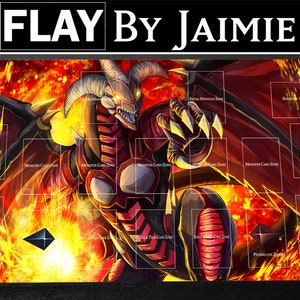 YGO Tapis de jeu Dragon rouge Archdémon avec sac de transport gratuit | Tapis Duel JCC personnalisé en tissu haut de gamme | Impression Ultra HD avec surface antidérapante |