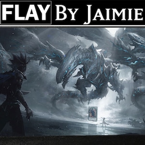YGO Tapis de jeu Dragons blancs aux yeux bleus avec sac de transport gratuit | Tapis Duel JCC personnalisé en tissu haut de gamme | Impression Ultra HD avec surface antidérapante |