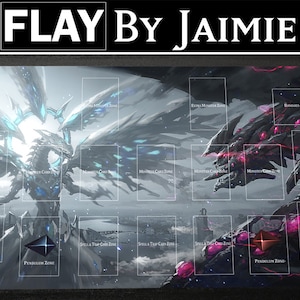 YGO Playmat Deep-Eyes vs Gandora-X avec sac de transport gratuit | Tapis Duel JCC personnalisé en tissu haut de gamme | Impression Ultra HD avec surface antidérapante |