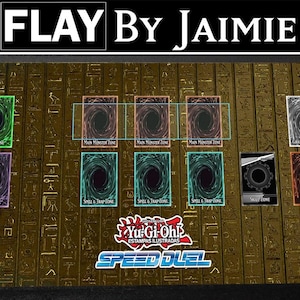 Tapete de juego YGO Speed Duel, diseño retro clásico de la vieja escuela con bolsa de transporte gratuita / Tapete de TCG Duel personalizado de tela prémium