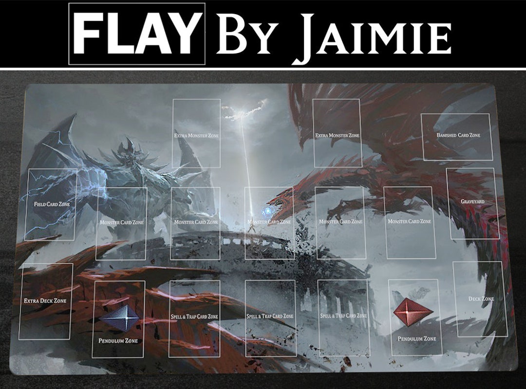 YGO Playmat Slifer Vs Obelisk With Free Carry Bag | Premium Fabric Custom Duel TCG Mat | Ultra ...