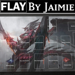 Tapete de juego YGO E-Hero Phoenix Enforcer con bolsa de transporte gratuita / Tapete de juego de rol de duelo personalizado de tela prémium / Impresión Ultra HD con superficie antideslizante /