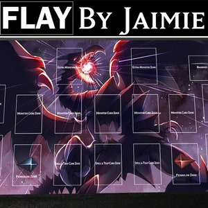 YGO Tapete de juego Dragón negro de ojos rojos con bolsa de transporte gratuita, Tapete de juego de duelo personalizado de tela premium, Impresión Ultra HD con superficie antideslizante,
