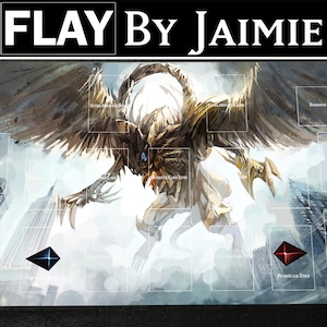 YGO Tapis de jeu Dragon of Ras ailé avec sac de transport gratuit | Tapis Duel JCC personnalisé en tissu haut de gamme | Impression Ultra HD avec surface antidérapante |