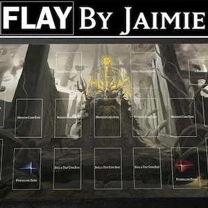 YGO Playmat Harr, Generaider Boss of Storms mit Gratis Tragetasche | Premium Fabric Duel TKG Matte | Ultra HD-Druck mit Anti-Rutsch-Oberfläche |