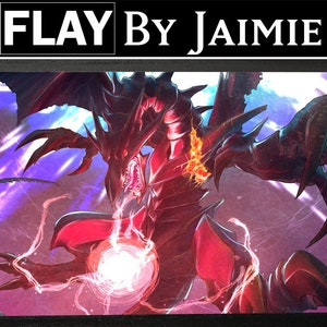 YGO Krabbeldecke Red-Eyes Black Dragon mit gratis Tragetasche | Premium Stoff Benutzerdefinierte Duel TKG Matte | Ultra HD-Druck mit Anti-Rutsch-Oberfläche |