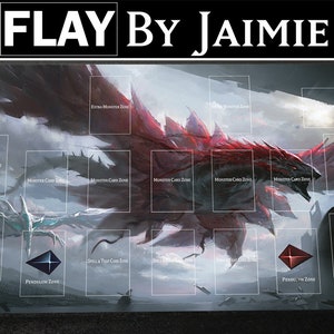 Tapete de juego YGO Black Rose Dragon con bolsa de transporte gratuita / Tapete de juego de mesa Duel TCG personalizado de tela prémium / Impresión Ultra HD con superficie antideslizante /