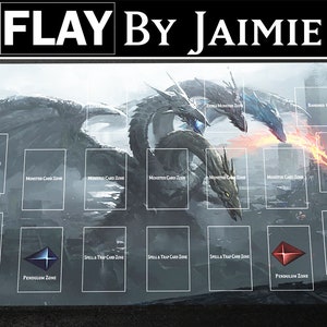 YGO Playmat Dragon à cinq têtes avec sac de transport gratuit | Tapis Duel JCC personnalisé en tissu haut de gamme | Impression Ultra HD avec surface antidérapante |