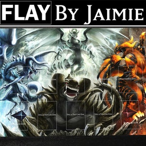 Tapete de juego YGO Dragon Rulers con bolsa de transporte gratuita / Tapete de duelo personalizado de tela premium / Impresión Ultra HD con superficie antideslizante /