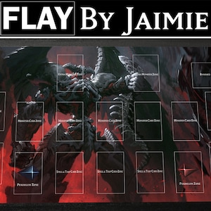 Tapete de juego YGO Summoned Skull con bolsa de transporte gratuita / Tapete de juego de rol de duelo personalizado de tela prémium / Impresión Ultra HD con superficie antideslizante /