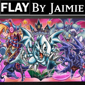 YGO Playmat Toons avec sac de transport gratuit | Tapis Duel JCC personnalisé en tissu haut de gamme | Impression Ultra HD avec surface antidérapante |