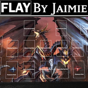YGO Playmat Ultimate Dragon yeux rouges avec sac de transport gratuit | Tapis Duel JCC personnalisé en tissu haut de gamme | Impression Ultra HD avec surface antidérapante |