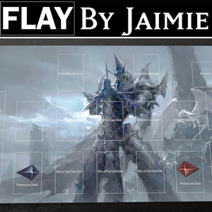 YGO Playmat Buster Blader mit Gratis Tragetasche | Premium Stoff Benutzerdefinierte Duel TKG Matte | Ultra HD-Druck mit Anti-Rutsch-Oberfläche |