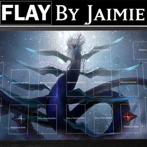 Tapete de juego YGO Ghoti of the Deep Beyond con bolsa de transporte gratuita / Tapete de juego de mesa Duel TCG personalizado de tela prémium / Impresión Ultra HD con superficie antideslizante /