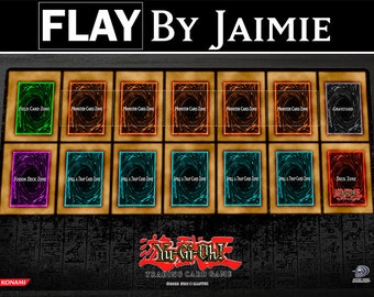 YGO Playmat Retro Classic Old-School Design with Free Carry Bag | Premium Fabric Custom Duel TCG Mat |