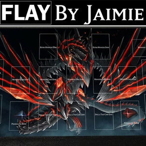 YGO Tapete de juego Dragón de la oscuridad de ojos rojos con bolsa de transporte gratuita, Tapete de juego de duelo personalizado de tela premium, Impresión Ultra HD con superficie antideslizante,