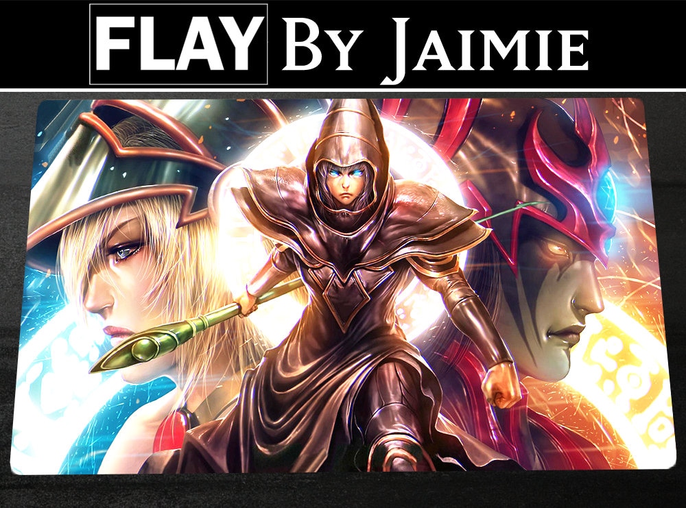 YGO Playmat Dark Magicians With Free Carry Bag Premium Fabric Custom