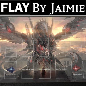 YGO Playmat Cyber Dragon Infinity met gratis draagtas | Premium stoffen custom duel TCG-mat | Ultra HD-print met antislipoppervlak |