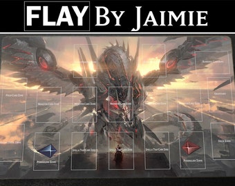 YGO Playmat Cyber Dragon Infinity with Free Carry Bag | Premium Fabric Custom Duel TCG Mat | Ultra HD Print with Anti-Slip Surface |