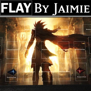 YGO Playmat Pharaoh Atem avec sac de transport gratuit | Tapis Duel JCC personnalisé en tissu haut de gamme | Impression Ultra HD avec surface antidérapante |
