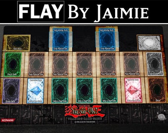 YGO Playmat Classic Old-School Design with Free Carry Bag | Premium Fabric Custom Duel TCG Mat |