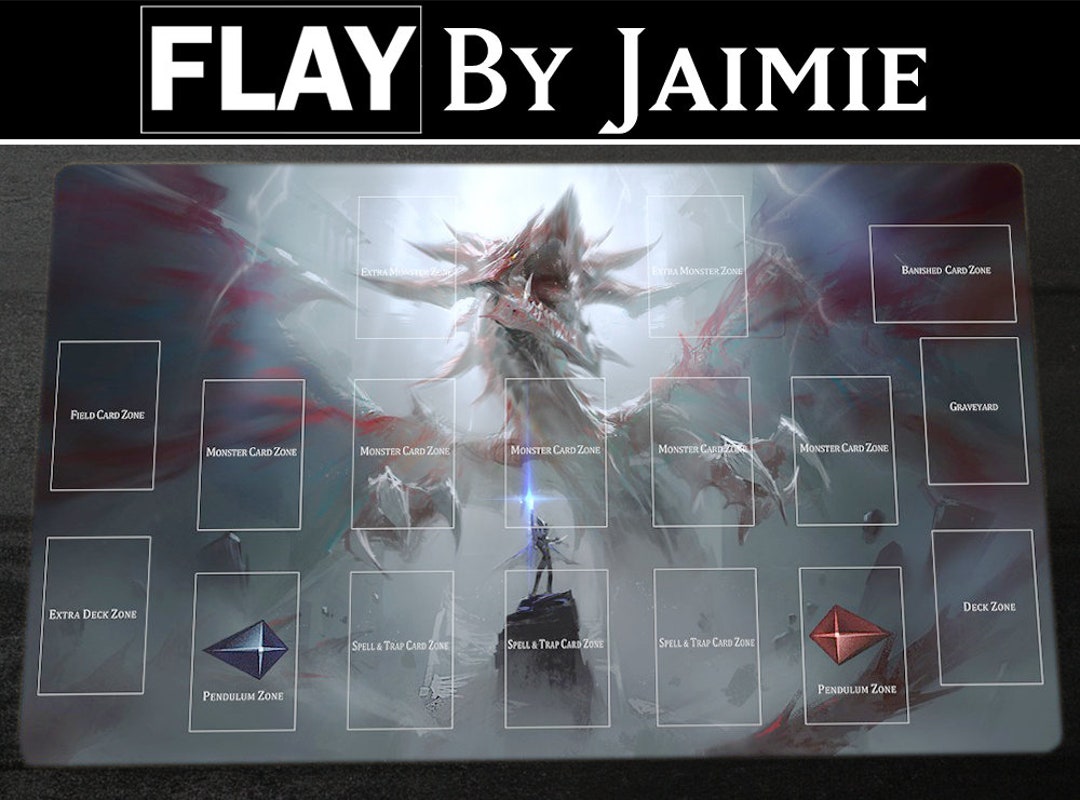 YGO Playmat Slifer the Sky Dragon With Free Carry Bag | Premium Fabric Custom Duel TCG Mat ...