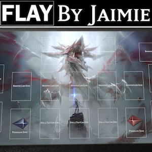 YGO Tapis de jeu Slifer le dragon céleste avec sac de transport gratuit | Tapis Duel JCC personnalisé en tissu haut de gamme | Impression Ultra HD avec surface antidérapante |