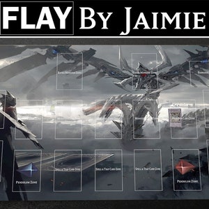 YGO Tapis de jeu Cyberdark End Dragon avec sac de transport gratuit | Tapis Duel JCC personnalisé en tissu haut de gamme | Impression Ultra HD avec surface antidérapante |