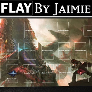 YGO Playmat Uria Seigneur des flammes brûlantes avec sac de transport gratuit | Tapis Duel JCC personnalisé en tissu haut de gamme | Impression Ultra HD avec surface antidérapante |