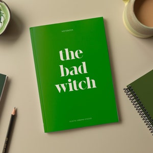 Wizard Of Oz Notebook Green Bad Witch Journal Wicked Musical Merch Elphaba Glinda Besties Gift Shiz Univerzity Green Witch Unique Gift Idea