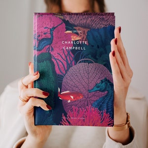 Roze koraal gepersonaliseerd notitieboek softcover, blauw aangepaste naam hardcover dagboek, oceaanthema dagelijks dagboek, strandreisdagboek met stippen