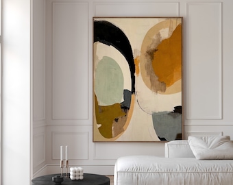 Framed Canvas Wabi Sabi Neutral Wall Art Japandi Abstract Art Print Terracotta Modern Minimalist Art Scandinavian Living Room Decor