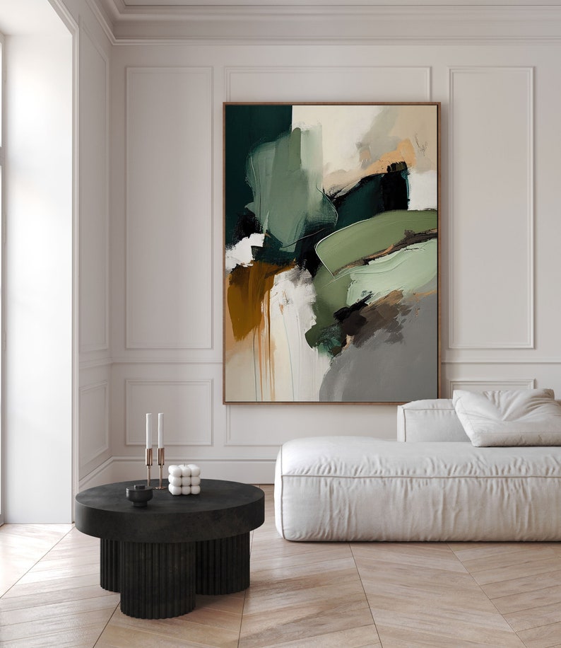 Framed Canvas Sage Green Japandi Wall Art