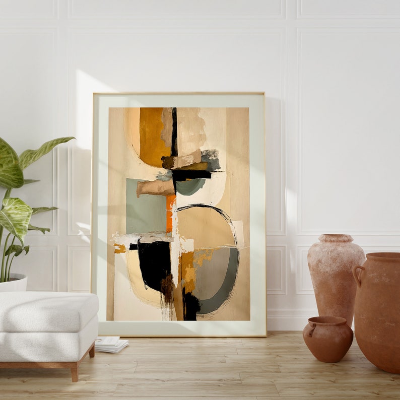 Wabi Sabi Neutral Wall Art Japandi Abstract Art Print Terracotta Modern ...