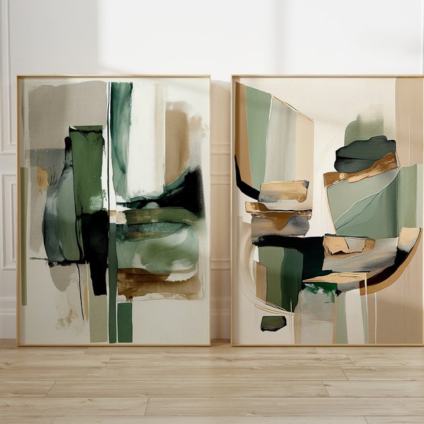 Pink and Green Wall Art Etsy