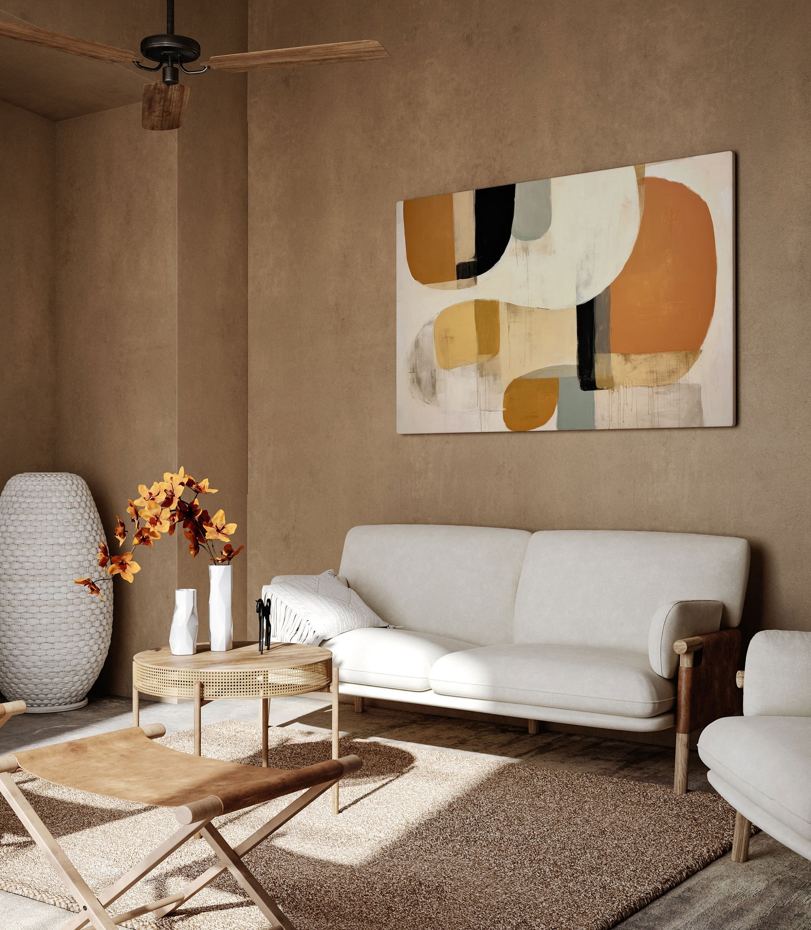 Japandi Abstract Art Print Wabi Sabi Neutral Wall Art Terracotta Modern ...