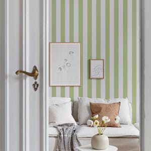 Green French Country Wallpaper Peel And Stick Parisian Chic Striped Wallpaper Elegant Vintage Bedroom Wallpaper Classic European Wall Mural