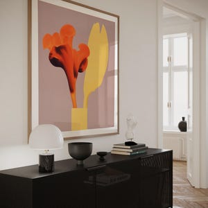 Colorful Abstract Flower Wall Art Eclectic Canvas Print Botanical Modern Wall Decor Trendy Retro Gallery Wall Vibrant Living Room Wall Art