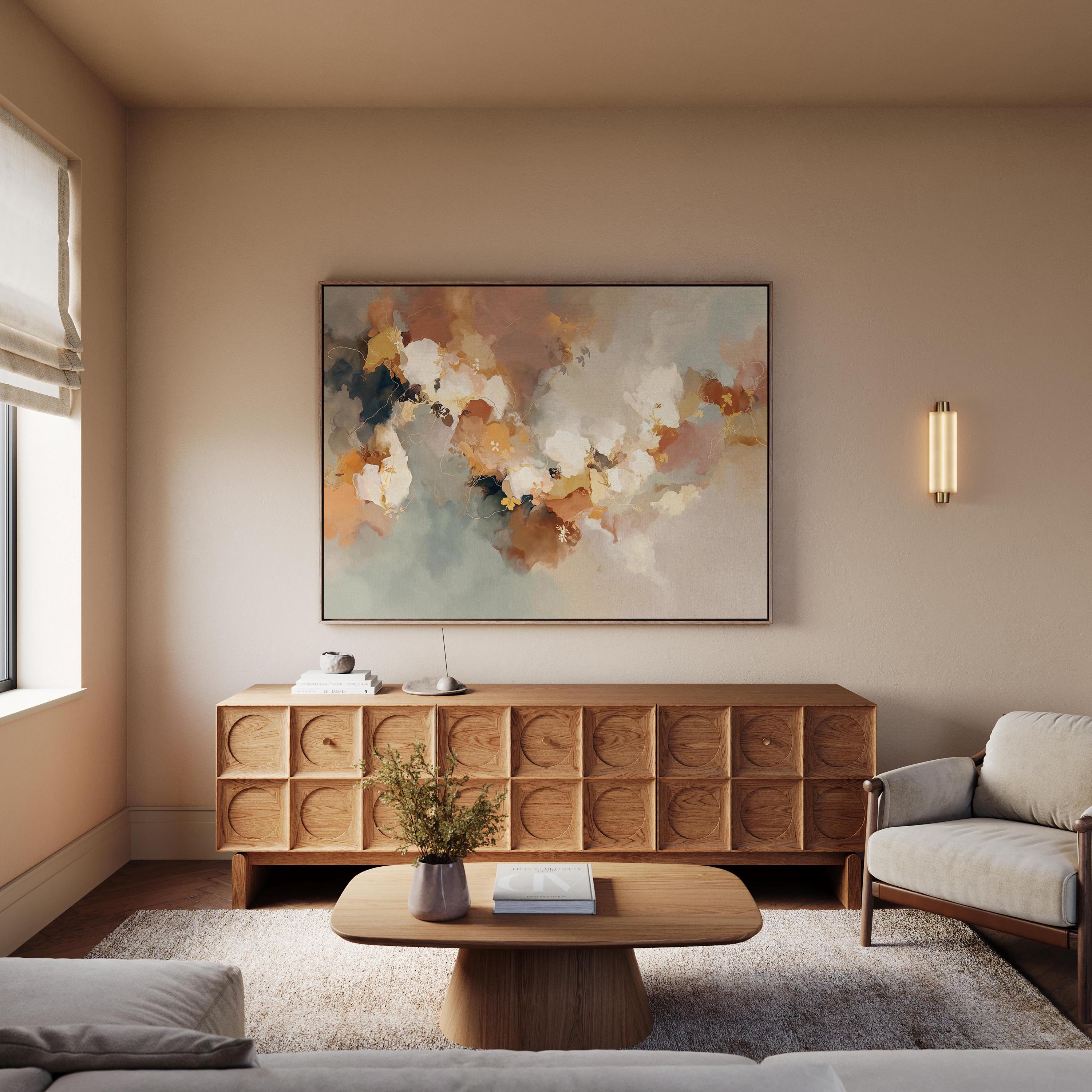 Earthy Abstract Floral Canvas Print – Framed Wall Art – Neutral