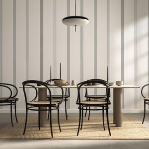 Carta da parati a righe staccabile e adesiva, strisce bianche e nere, carta da parati rimovibile, carta da parati minimalista scandinava, elegante soggiorno classico
