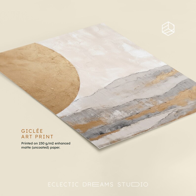 Wabi Sabi Neutral Wall Art Japandi Abstract Art Print Beige Gold Modern ...
