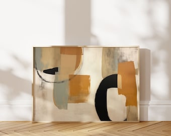 Japandi Abstract Wabi Sabi Art Print Neutral Wall Art Terracotta Modern Minimalist Canvas Art Scandinavian Decor