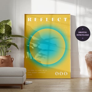 Angel Number Poster 666, Trendy Wall Poster, Spiritual Poster, Positive Affirmation Poster, Aura Gradient Poster, DIGITAL DOWNLOAD